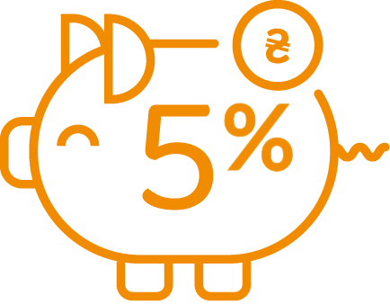 5% річних до залишку на рахунку